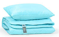 Одеяло с подушкой 155x215 полуторное демисезонное EcoSilk Coral1739, Crem1659, Blue1658, White758 Eco Light