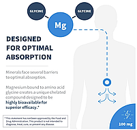 Магній гліцинат, Magnesium Glycinate, Klaire Labs, 100 вегетаріанських капсул, фото 3