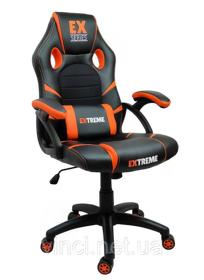 Крісло спортивне + ПОДУШКА Extreme EX оранжеве Кресло компьютерное Стул игровой Геймерське крісло компютерне