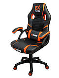 Крісло геймерське, ігрове Extreme EX ЧОРНО-ОРАНЖЕВЕ Спортивне крісло Компютерне крісло Крісла до 120кг Польша, фото 2