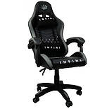 Крісло офісне Infini Five чорно-сіре Компютерне крісло Спортивне крісло Стул геймерский Игровое кресло офисное, фото 8