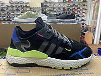 Чоловічі кросівки Adidas Nite Jogger Black/Green/Blue Репліка