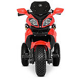 Дитячий електро мотоцикл на акумуляторі BMW Bambi Racer M 4188 для дітей 3-8 років надувні колеса червоний, фото 3