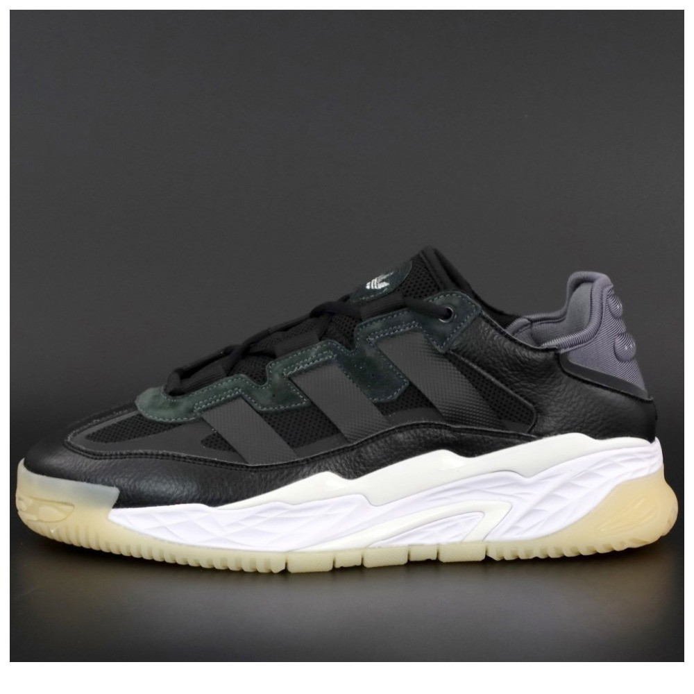 Чоловічі кросівки Adidas Niteball Black White, чорно-білі кросівки адідас найтбол, фото 1