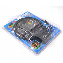 Гнучка кольоровий RGB LED світлодіодна стрічка SMD 5050 RGB 5м з пультом і блоком живлення, фото 3