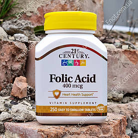 Фолієва кислота 21st Century Folic Acid 400 мкг 250 таблеток
