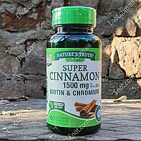 Nature's Truth Super Cinnamon 1500 мг plus Biotin & Chromium (Корица, Биотин, Хром) 60 капсул