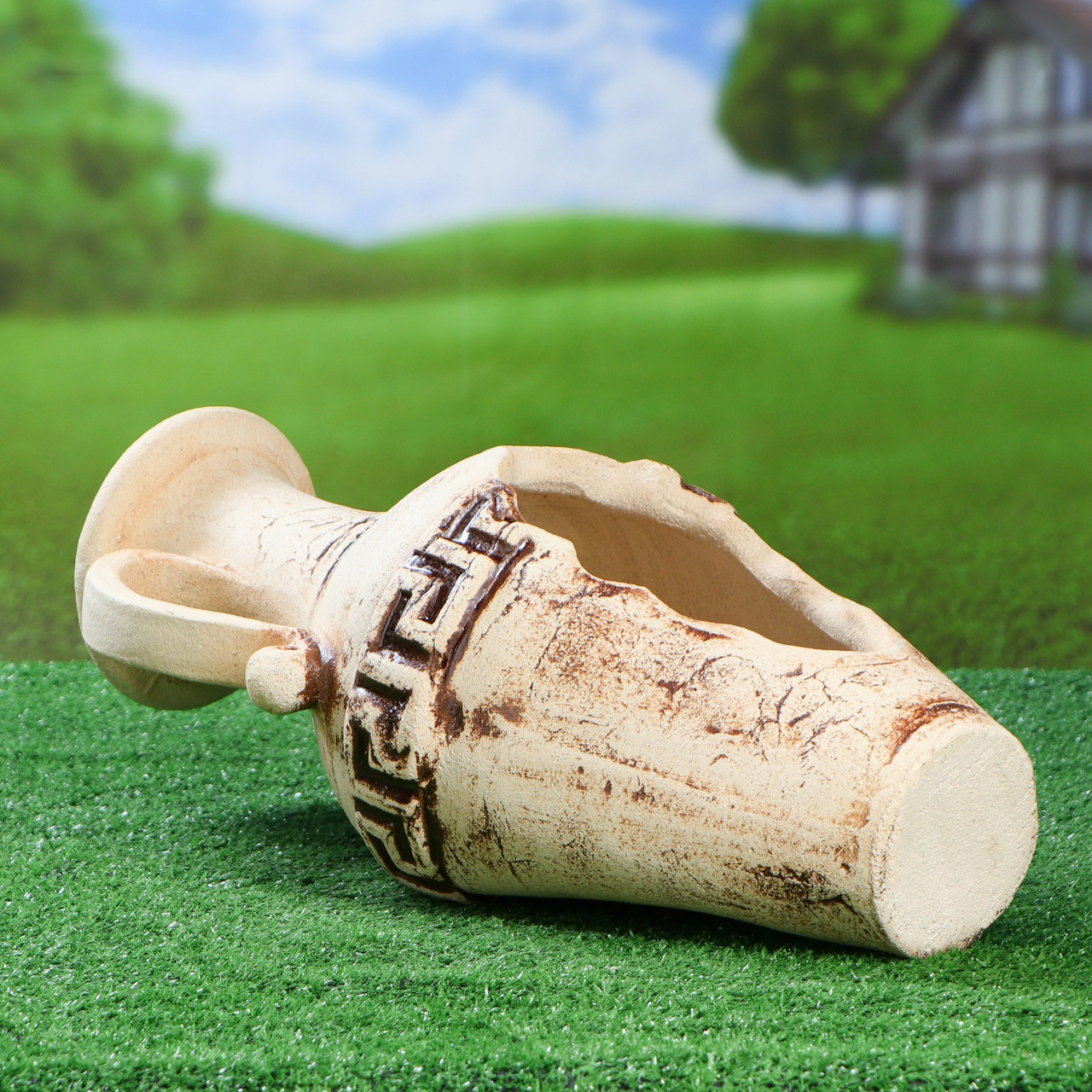 Амфора кашпо для саду "Капля" 50х30 см шамотна глина, фото 1