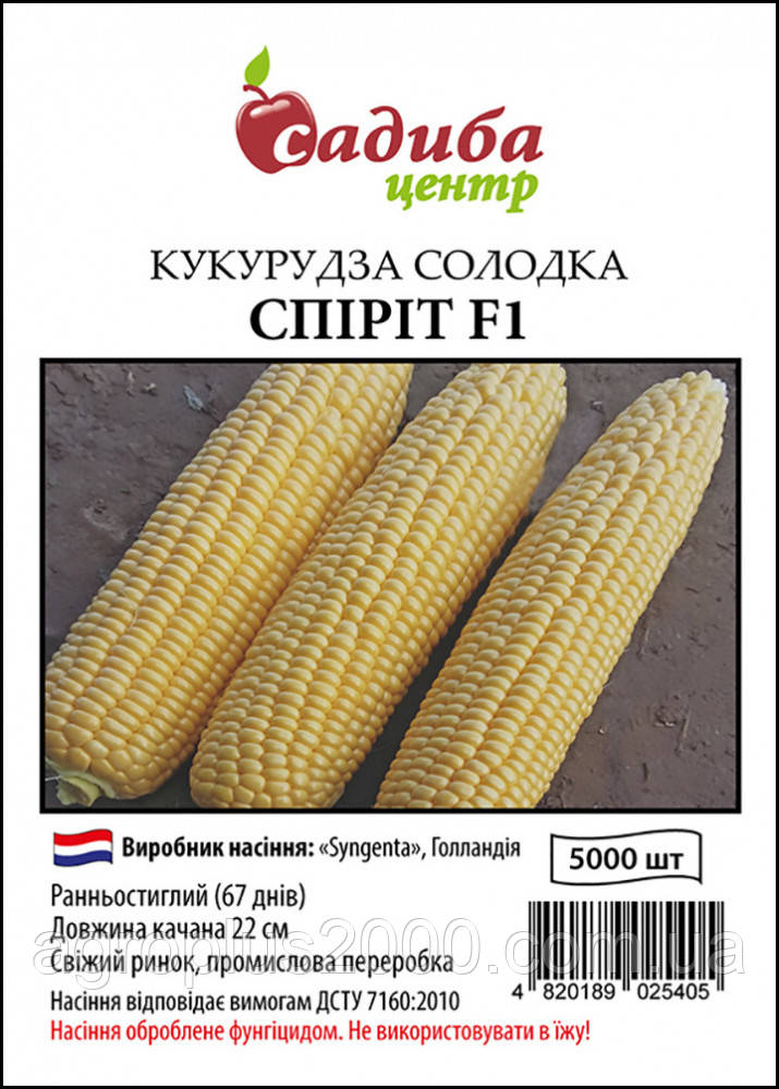 Насіння Кукурудза цукрове Спірит F1, 5000 насіння Syngenta Садиба Центр