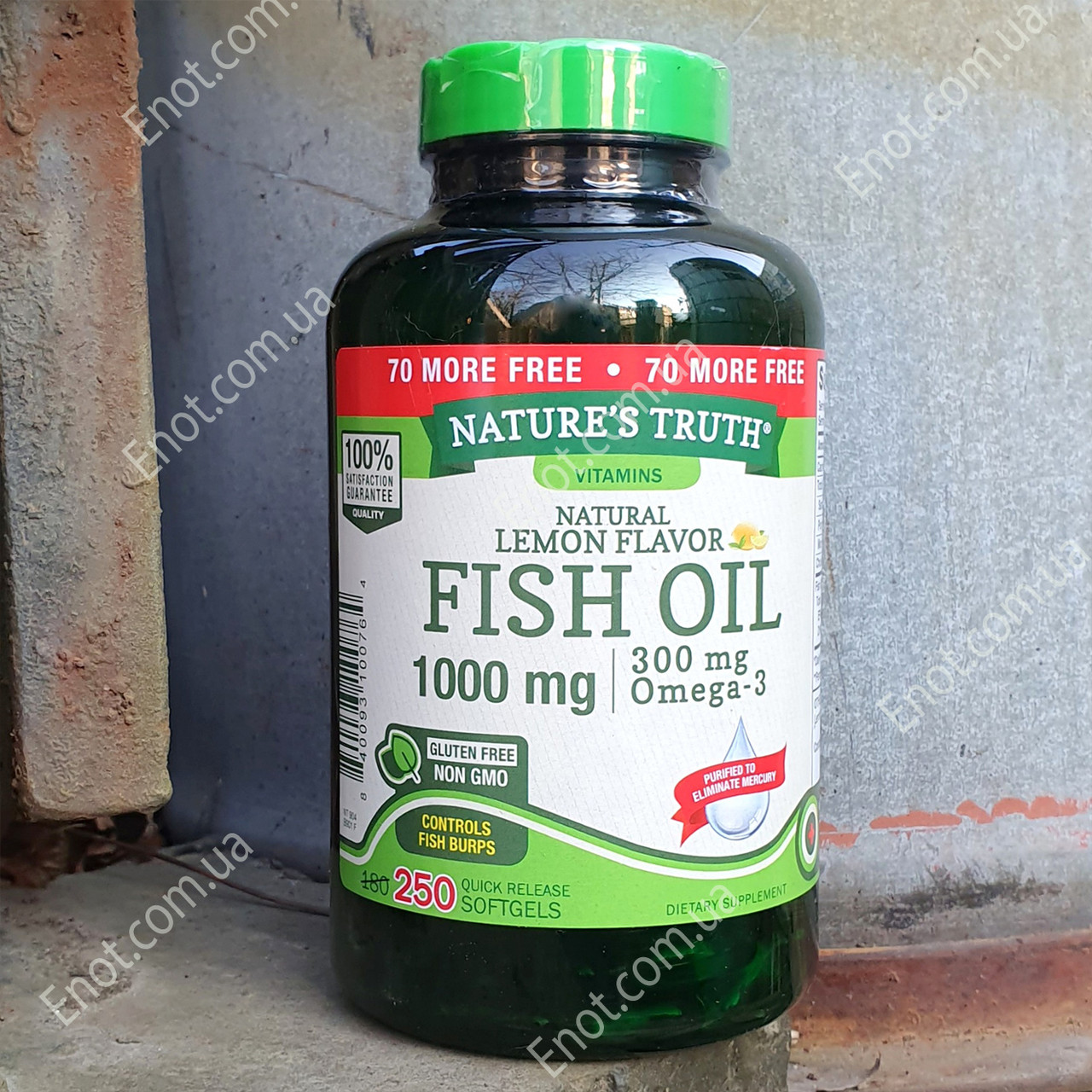Риб'ячий жир Nature's Truth Fish Oil 1000 мг (300 мг Omega-3) Лимонний смак 250 гелевих капсул