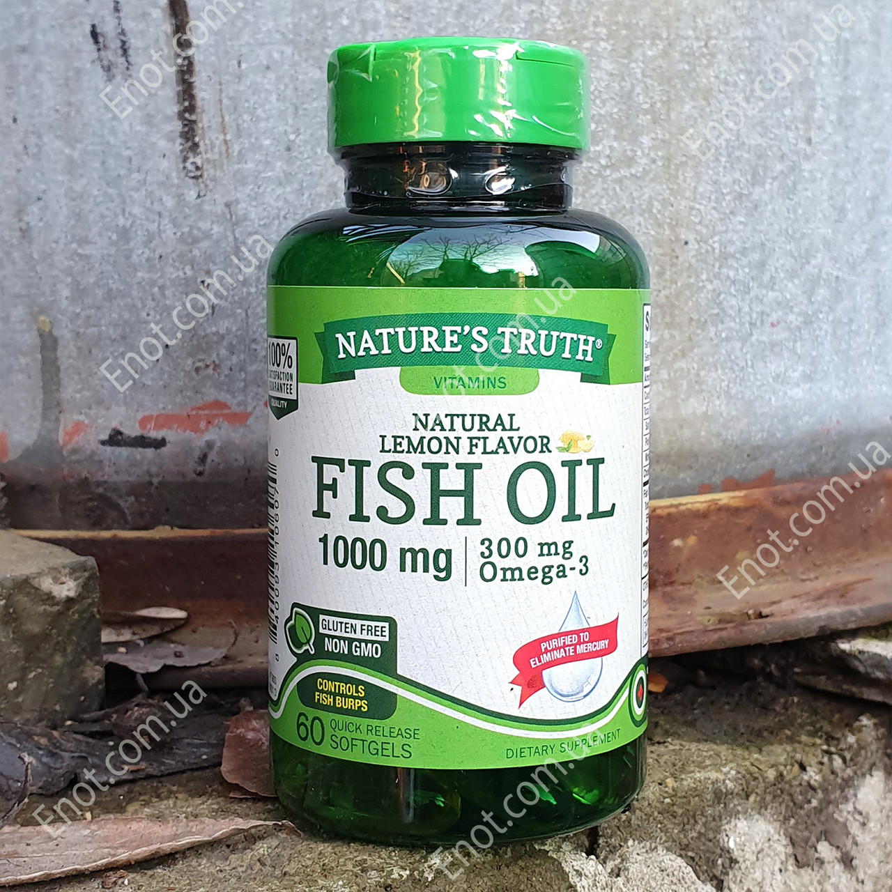 Риб'ячий жир Nature's Truth Fish Oil 1000 мг (300 мг Omega-3) Лимонний смак 60 гелевих капсул