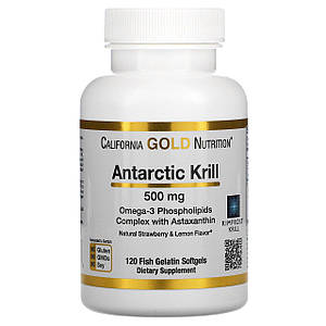 Масло антарктичного криля California Gold Nutrition Antarctic Krill 500 мг 120 капс. (уцінка термін по 10.22)