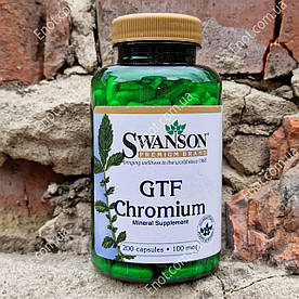 Хром Swanson GTF Chromium 100 мкг 200 капсул