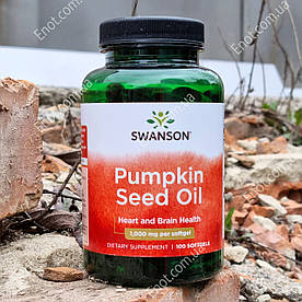 Олія з насіння гарбуза Swanson Pumpkin Seed 1000 мг 100 гелевих капсул
