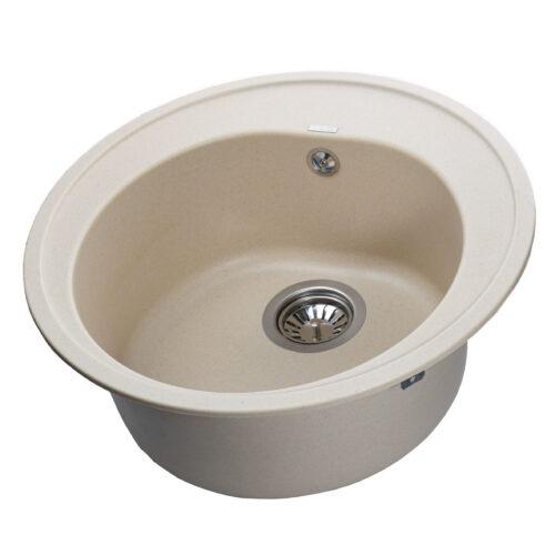 Гранітна мийка для кухні Globus Lux MARTIN слонова кістка 510, фото 1