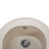 Гранітна мийка для кухні Globus Lux MARTIN слонова кістка 510, фото 4