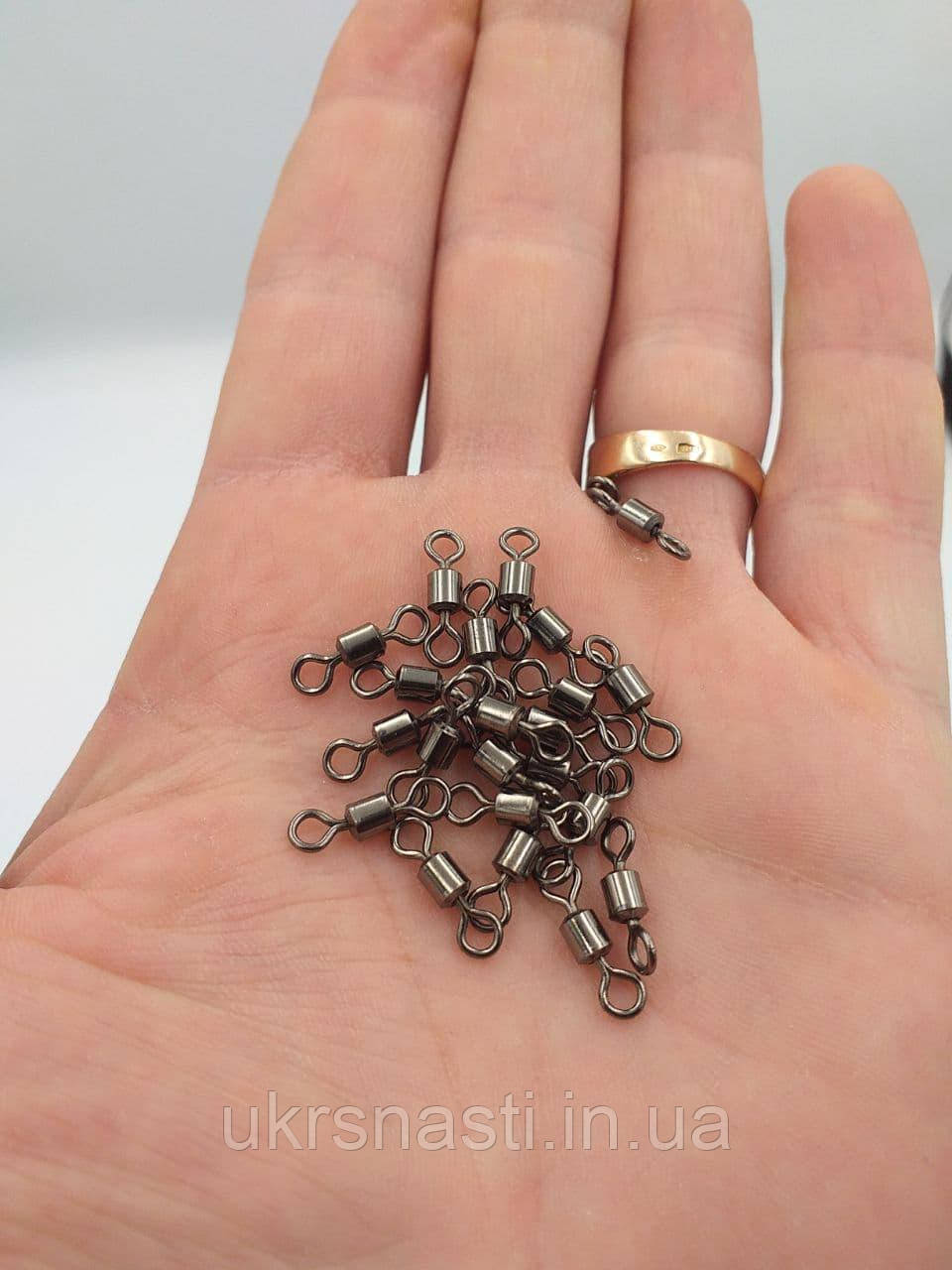 Вертлюг повідця гладкий №4 (10шт) Вертлюжок для риболовлі, фото 1