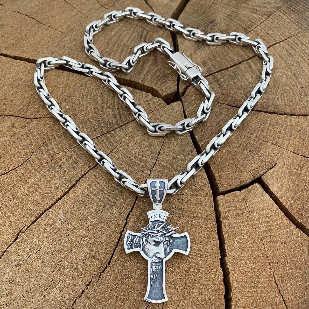 Срібний ланцюжок Харківський Біт із Хрестом, фото 1