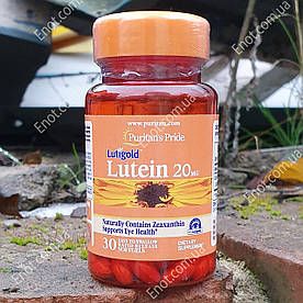 Вітаміни для очей Puritan's Pride Lutigold Lutein 20 мг with Zeaxanthin (Лютеїн+Зеаксантин) 30 гелевих капсул