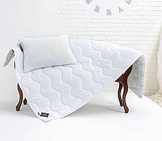 Ковдра з подушкою 140x205 полуторна Eco-Soft White1693, Crem1695, Blue1694 Eco Light демісезонне