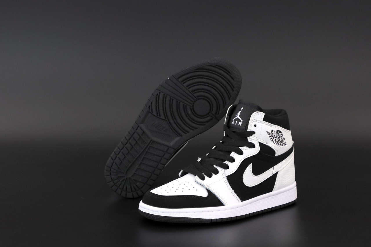 Жіночі кросівки Air Jordan 1 Mid White Black Tuxedo 554724-113, фото 1