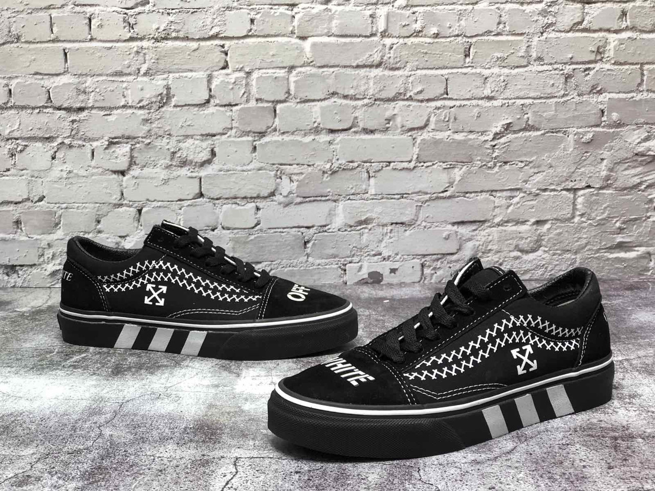 Жіночі кеди Vans Old Skool x Off White Black White, фото 1