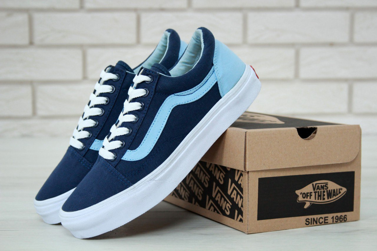 Жіночі кеди Vans Old Skool T&C Dress Blues/Captain's Blue, фото 1