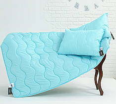 Ковдра + 2шт. Подушки 155x215 полуторна Eco-Soft White1696, Crem1698, Blue1697 Eco Light демісезонне