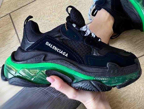 Жіночі кросівки Balenciaga Triple S Clear Sole Black/Neon Green 541624W09ON1047, фото 1