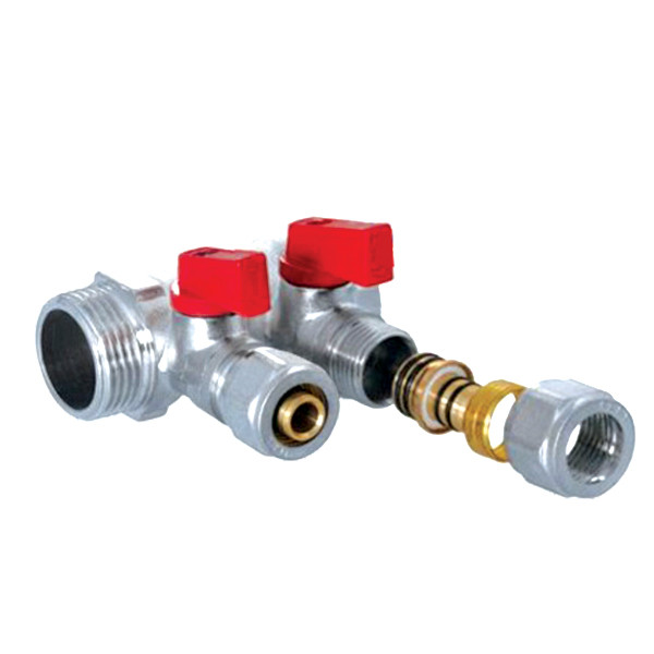 KOER KR.1126-2 - 1"x2 WAYS Колектор з кульовими кранами і фітингом, фото 1