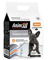 Пелюшки AnimAll Puppy Training Pads для собак і цуценят з активованим вугіллям, 60х60 см, 10 штук