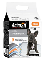 Пелюшки AnimAll Puppy Training Pads для собак і цуценят з активованим вугіллям, 60х60 см, 10 штук, 147963