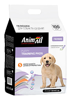 Пеленки AnimAll Puppy Training Pads для собак и щенков с ароматом лаванды, 60х60 см, 100 штук