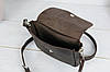 Жіноча шкіряна сумка Макарун, натуральна Вінтажна шкіра, колір коричневый, відтінок Шоколад, фото 2