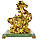 Статуетка Коня на скляній підставці висота 20 см золотиста (C3005), фото 2