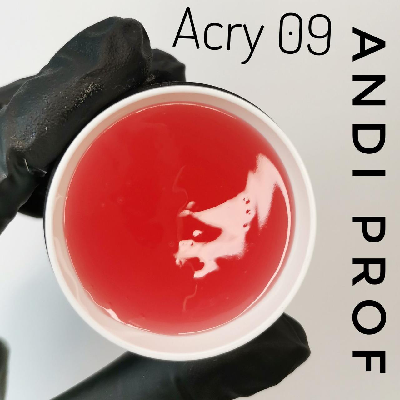 Акрил, гель для нарощування нігтів (акригель,полигель) Andi PROF №09 PolyGel Clear peach 30 ml