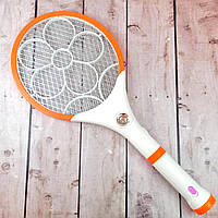 Электрическая мухобойка аккумуляторная 2в1 с фонариком 4+1 LED Mosquito Exterminator Racket Реальные фото