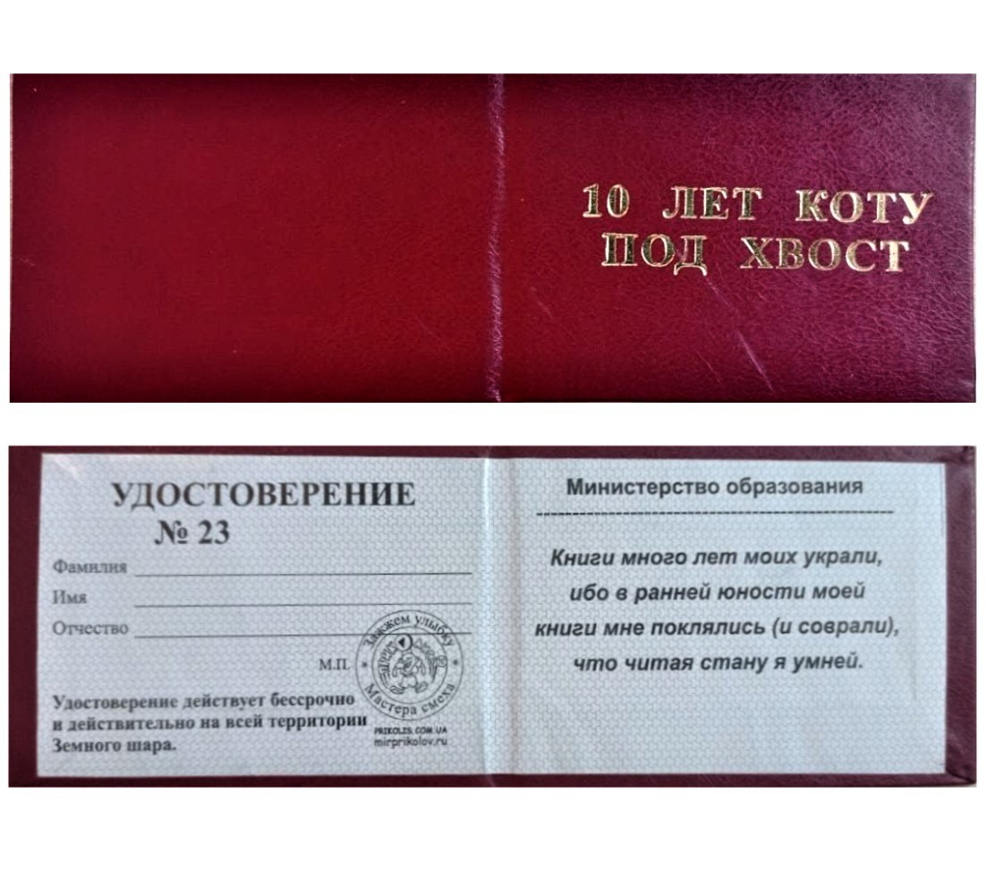Посвідчення прикол А МЕНІ ВСЕ ПОФІГ