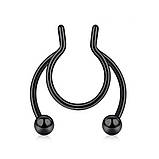 Септум обманка в ніс пірсинг кліпс Фейк носові кольца 3 кольори мед. сталь, фото 4