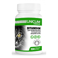 Витамины для профилактики мочекаменной болезни котов и кошек Unicum Premium 100 шт