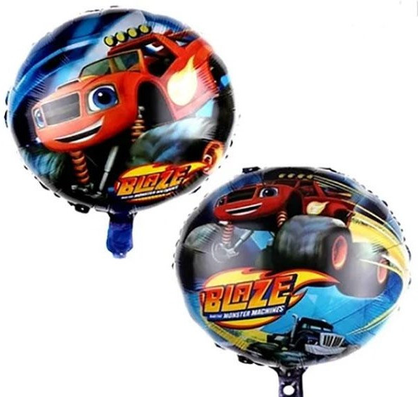 Фольгована повітряна куля кругла з позашляховиком Спалах чудо-машинки 18" 45 см