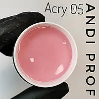 Акрил, гель (полигель) для нарощування нігтів Andi PROF №05 PolyGel light pink 30 ml