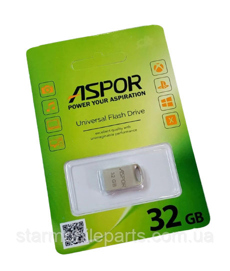 Флешка (USB Flash) Aspor AR105 32GB срібна, фото 1
