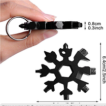 Універсальний інструмент мультитул ключ брелок Snowflake Wrench Tool 18in1, фото 3