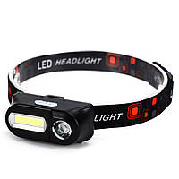 Двосенсорний налобний світлодіодний ліхтар KX-1804A, з датчиком руху, акумуляторный