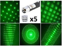 Лазерная зеленая указка Green Laser Pointer 5 насадок