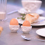 Набір із двох порцелянових підставок для яєць Tassen "Усмішка та Хмм", фото 7