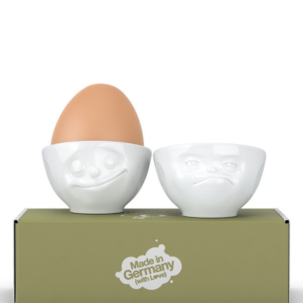Набір із двох порцелянових підставок для яєць Tassen "Усмішка та Хмм"