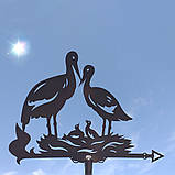 Флюгер Лелеки з двома пташенятами, флюгер на дах з металу 2 мм., фото 10