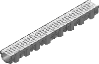 Желоб поверхностного водоотвода HAURATON TOP X 119х89х1000 с оцинкованной щелевой решеткой